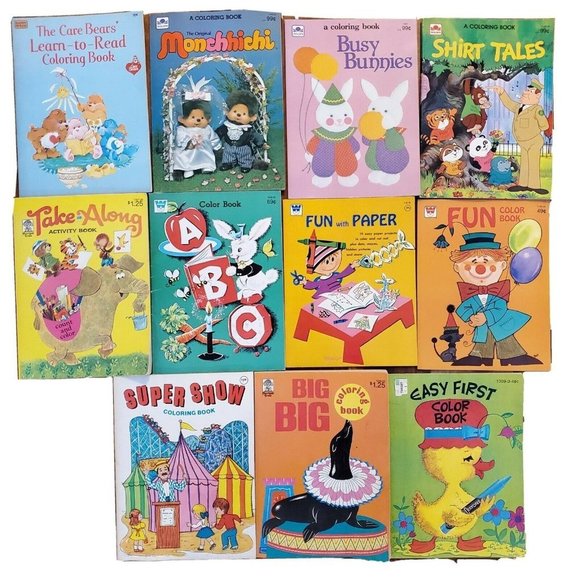 70s 80s‎ Children Unused Educational Coloring Books